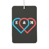 Verbonden harten. Letters kunnen worden aangepast Luchtverfrisser (Voorkant)