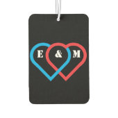 Verbonden harten. Letters kunnen worden aangepast Luchtverfrisser (Achterkant)