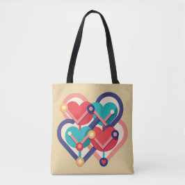 Verbonden harten tote bag
