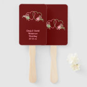 Verbonden harthuwelijk Datum Achternaam Handje Fan Handwaaier (Voorkant en achterkant)