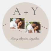 Verbonden Initialen en verhaallijn Ronde Sticker (Voorkant)