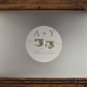 Verbonden Initialen en verhaallijn Ronde Sticker