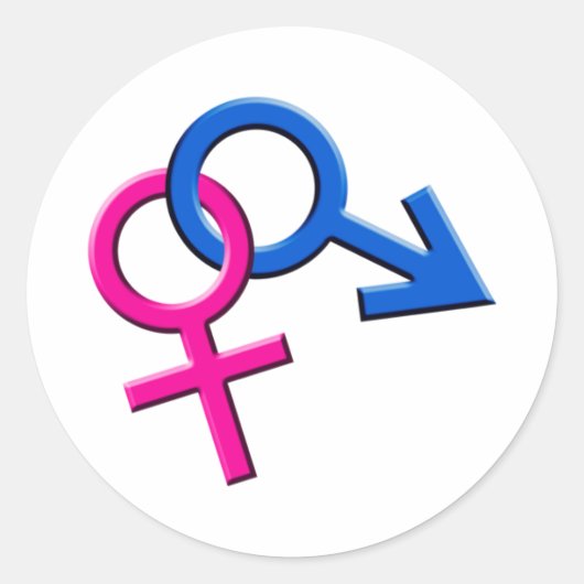 Verbonden Man en Vrouw Symbolen Stickers 003 (Voorkant)