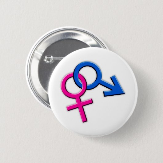 Verbonden Mannelijke en Vrouw Symbolen Button 002 (Voorkant /achterkant)
