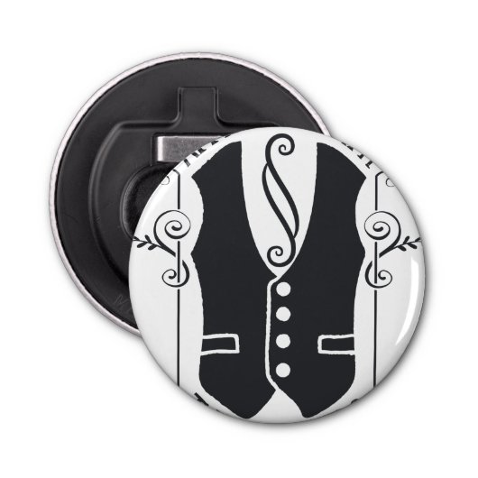 Verbonden met de slagers button flesopener (Voorkant)