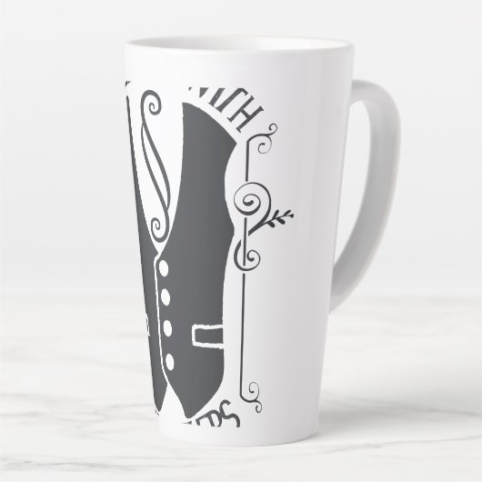 Verbonden met de slagers latte mok (Rechterhoek)