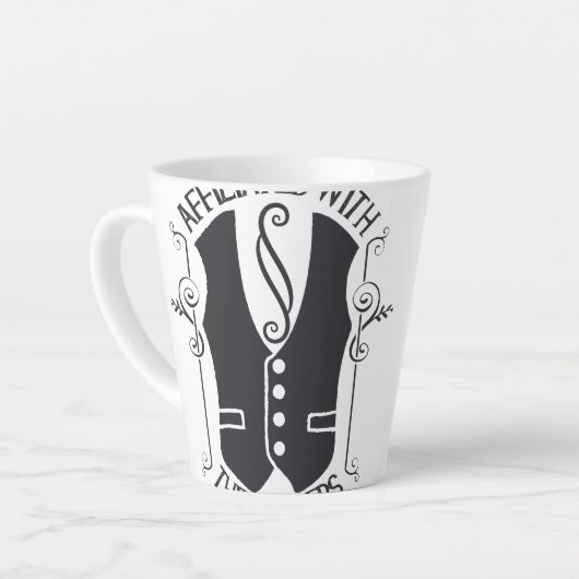 Verbonden met de slagers latte mok (Linkerhoek)