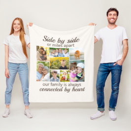 Verbonden met Hart Wit 8 Familie Fotocollage Fleece Deken