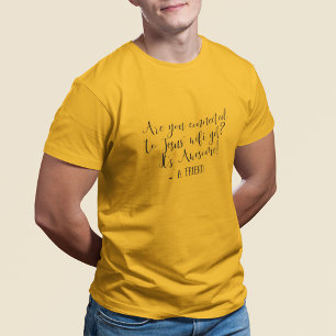Verbonden Met Jezus WiFi Toch Religieus Geel T-shirt