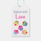 Verbonden met liefde, schattige cupcakes, je woord cadeaulabel (Voorkant)