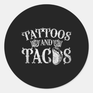 Verbonden Mexicaanse Tattoos en tacos-Tattoo Ronde Sticker