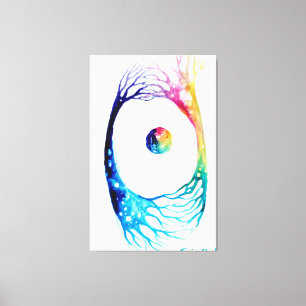 Verbonden neuronen canvas afdruk