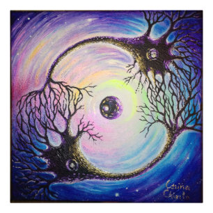 Verbonden neuronen foto afdruk