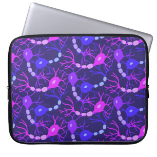 Verbonden Neuronen Neon Paars Laptop Sleeve