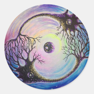 Verbonden neuronen ronde sticker