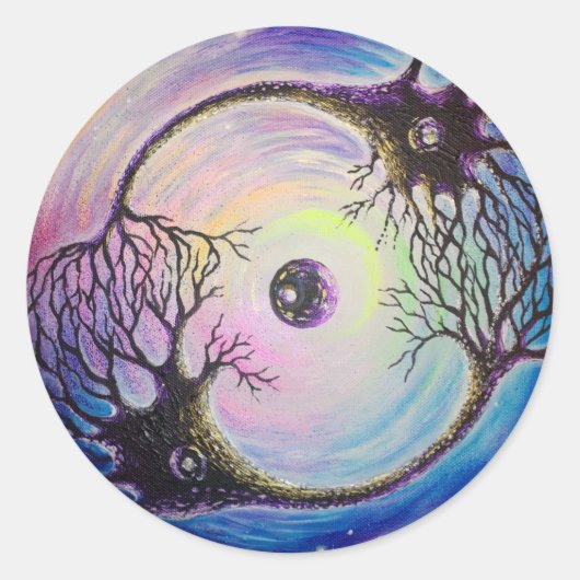 Verbonden neuronen ronde sticker (Voorkant)
