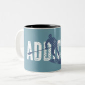 Verbonden om opzadelen tweekleurige koffiemok (Voorkant links)