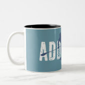 Verbonden om opzadelen tweekleurige koffiemok (Links)