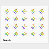 Verbonden Rainbow Mannelijke Symbolen Stickers 03 (Vel)