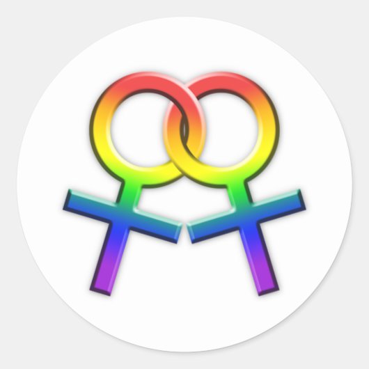 Verbonden Rainbow Vrouw Symbolen Stickers 02 (Voorkant)
