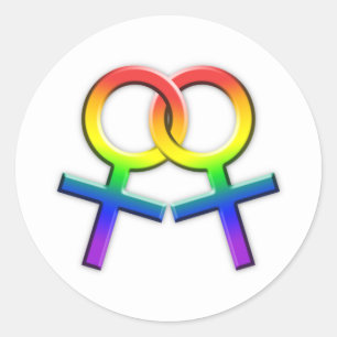 Verbonden Rainbow Vrouw Symbolen Stickers 02