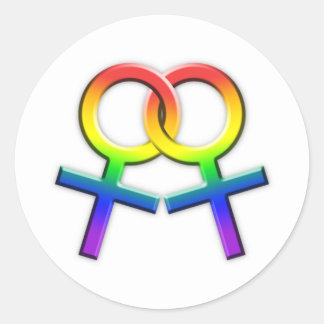 Verbonden Rainbow Vrouw Symbolen Stickers 02