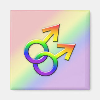 Verbonden regenboog mannelijke symbolen magneet 01