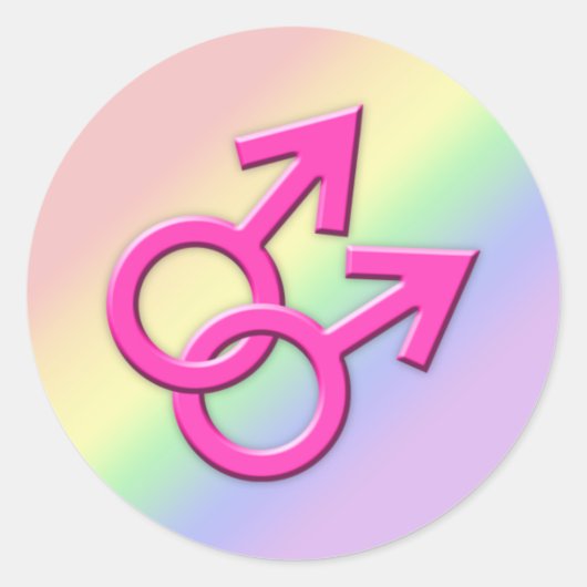 Verbonden Roze Mannelijke Symbolen Stickers 01 (Voorkant)
