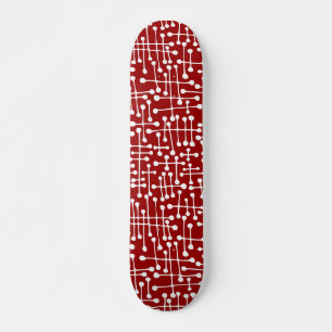 Verbonden spots - Wit op Maroon Persoonlijk Skateboard