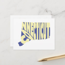 Verbonden staatsnaam Word Art Yellow Briefkaart