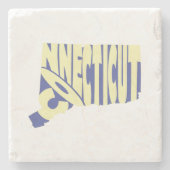 Verbonden staatsnaam Word Art Yellow Stenen Onderzetter (Voorkant)