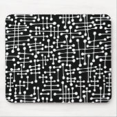 Verbonden stippen - Wit op zwart Muismat (Voorkant)