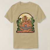 Verbonden tot de dood Skeleton in een Hammock in d T-shirt (Design voorkant)