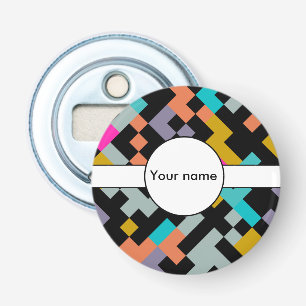 Verbonden vormen abstract ontwerp button flesopener