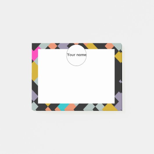 Verbonden vormen abstract ontwerp post-it® notes (Voorkant)