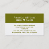 Verbonden weddenschappen, bruiloft visitekaartje (Achterkant)