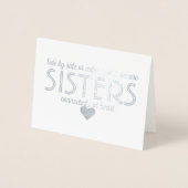 Verbonden Zusters Leuke bruidsmeisje of Maid van E Folie Kaarten (Voorkant)