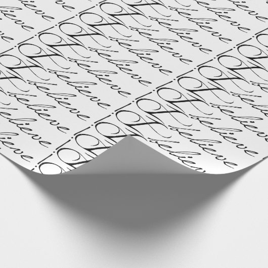 Verbonden zwarte tekst Ik geloof dat pakpapier (Hoek)