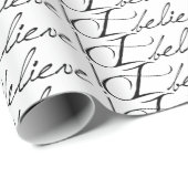 Verbonden zwarte tekst Ik geloof dat pakpapier (Rol Hoek)