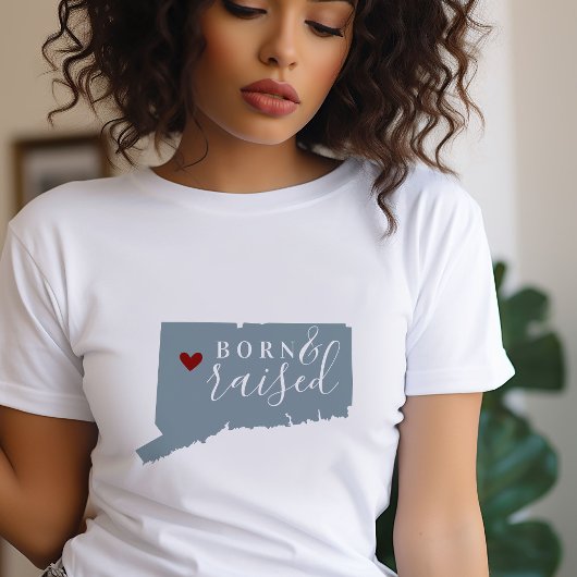 Verboren en opgetilde Connecticut | Kleurstatus be T-shirt