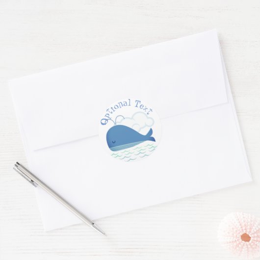 Verboren walvis ronde sticker (Envelop)