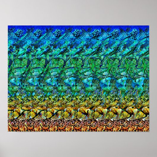 Verborgen 3D Stereogram Poster - Ocean Creats (Voorkant)