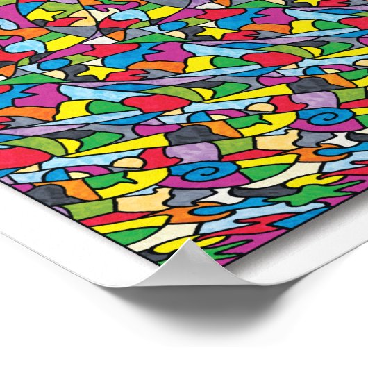 Verborgen 3D Stereogram Poster - vrij lopend (Hoek)