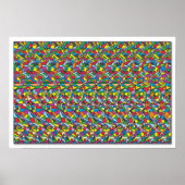 Verborgen 3D Stereogram Poster - vrij lopend (Voorkant)