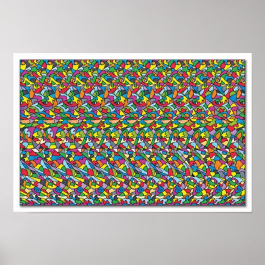 Verborgen 3D Stereogram Poster - vrij lopend (Voorkant)