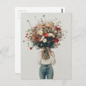 Verborgen achter de bloemen briefkaart (Voorkant / Achterkant)