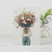 Verborgen achter de bloemen kaart (Staand voorkant)