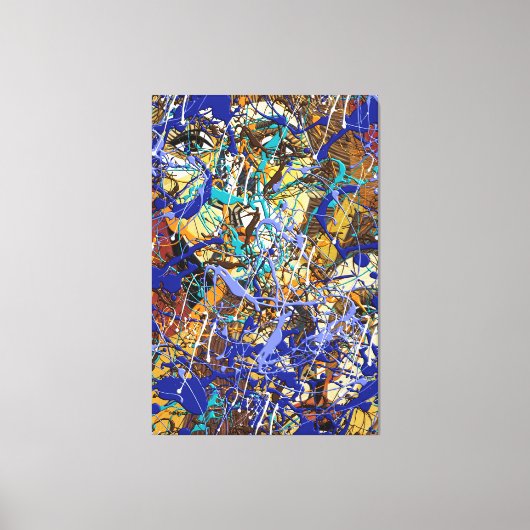 Verborgen achter Splatter Abstract Canvas Afdruk (Voorkant)