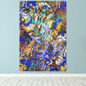 Verborgen achter Splatter Abstract Canvas Afdruk (Insitu (Houten vloer))