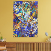 Verborgen achter Splatter Abstract Canvas Afdruk (Insitu (Woonkamer))